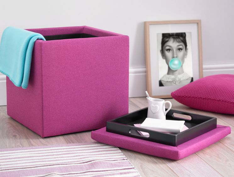 Portofino Bedside Storage Cube - Pink Only