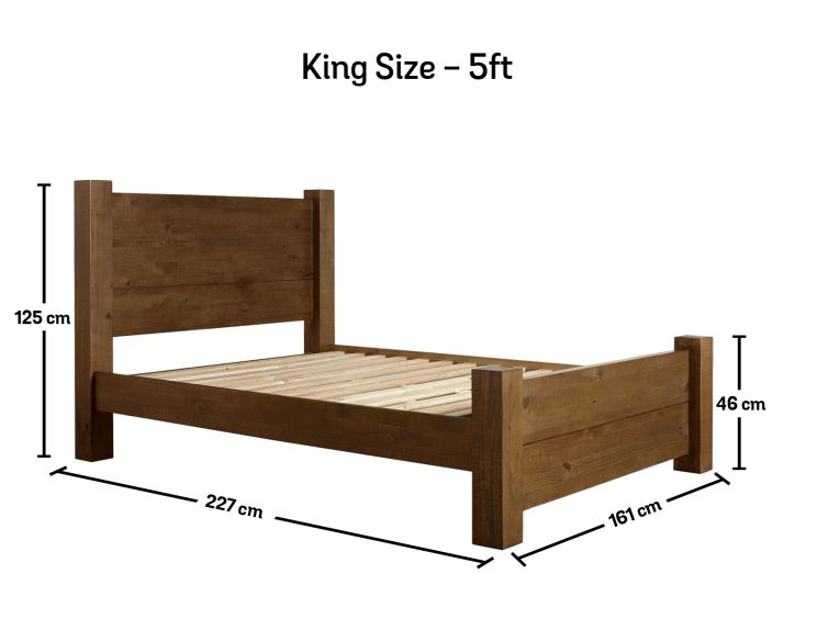 Plank Wooden Bed Frame LFE - King Size Bed Frame Only