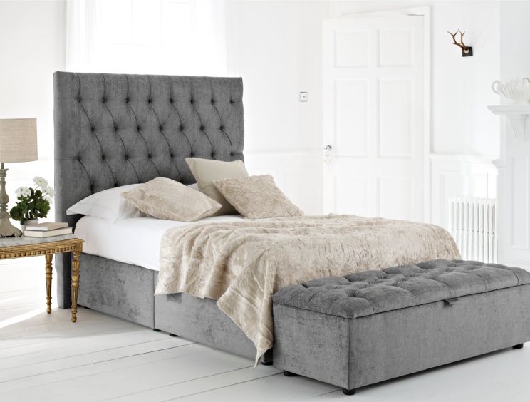 Ascot Tufted Upholstered Blanket Box - Harbour Grey