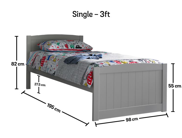 Portland Grey Solo Bed Frame Only