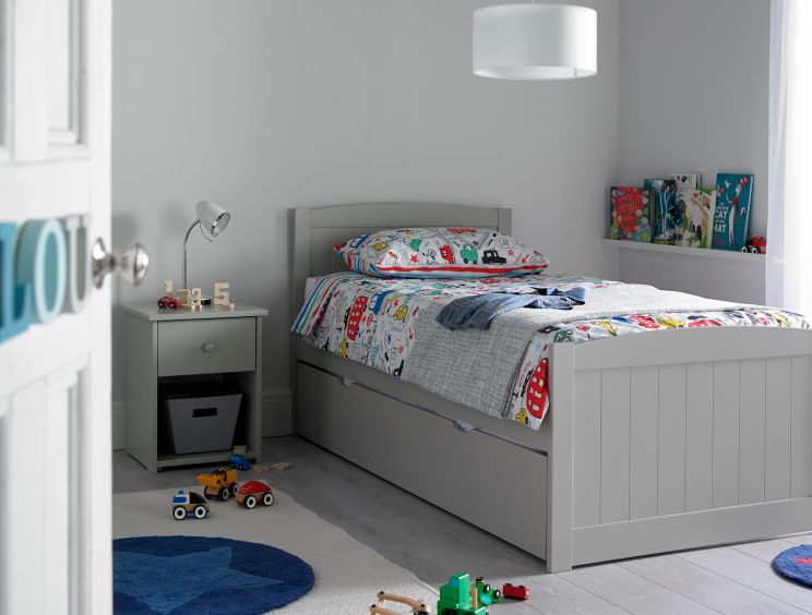Portland Grey Bed Frame With Liv Lou Guest Underbed time4sleep