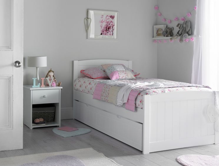 Portland White Bed Frame With Liv & Lou Guest Underbed