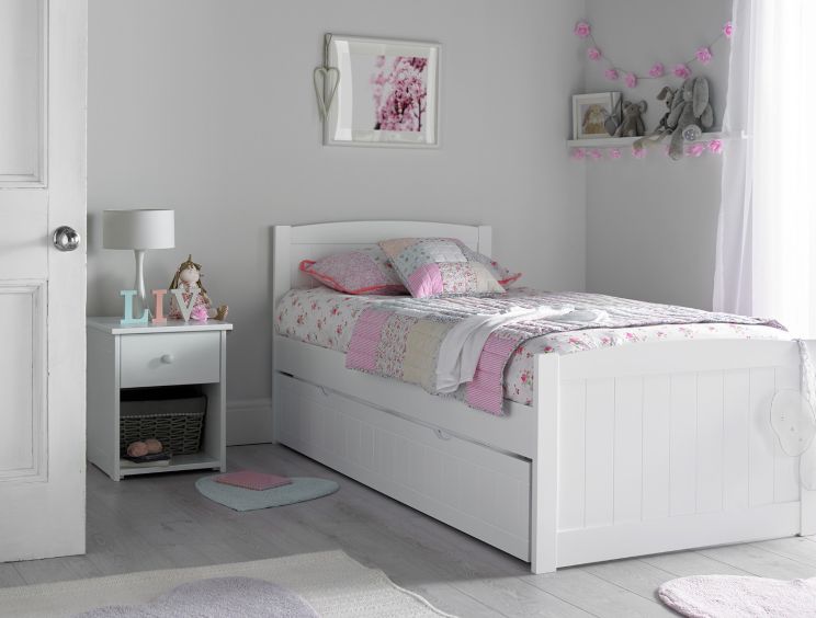 Portland White Bed With Liv & Lou Guest Underbed Frame Only