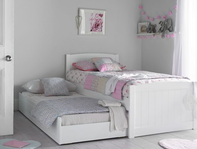 Portland White Bed Frame With Liv & Lou Guest Underbed