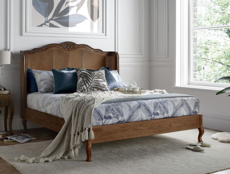Montpellier Winged Rattan Oak King Size Bed Frame