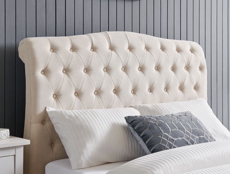 Lilly Upholstered Natural Bed Frame Only time4sleep