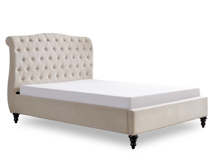 Lilly Upholstered Natural King Size Bed Frame Only