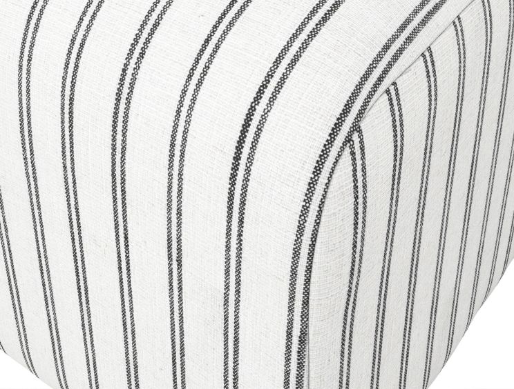 Hunstanton Chalk Striped Upholstered Pouffe Stool