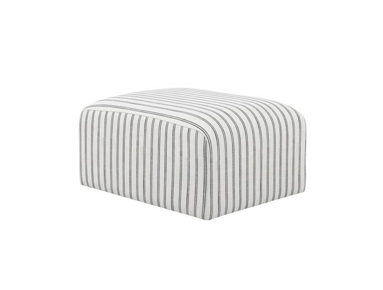 Hunstanton Chalk Striped Upholstered Pouffe Stool