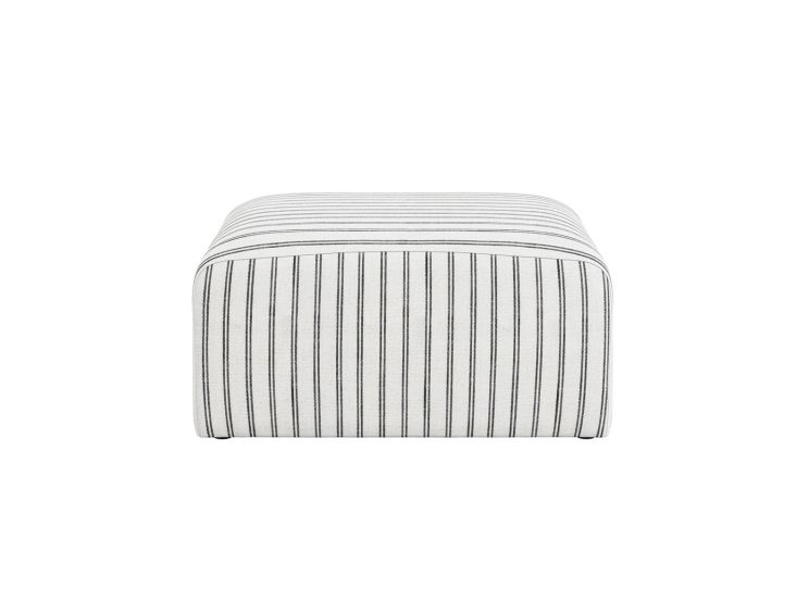 Hunstanton Chalk Striped Upholstered Pouffe Stool