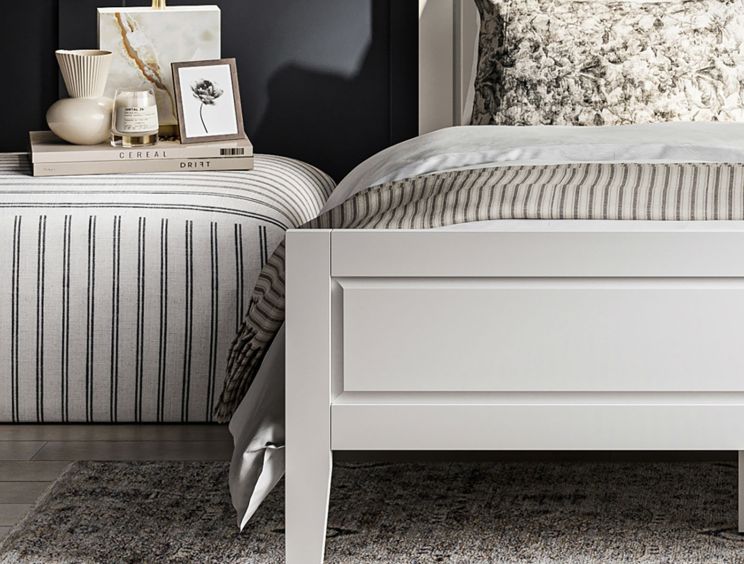 Hunstanton Chalk Striped Upholstered Pouffe Stool