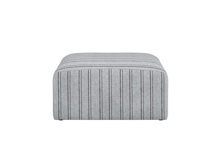 Hunstanton Grey Striped Upholstered Pouffe Stool