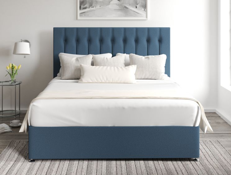 Rylee Classic 4Drw Continental King Size Arran Cyan Headboard & Base