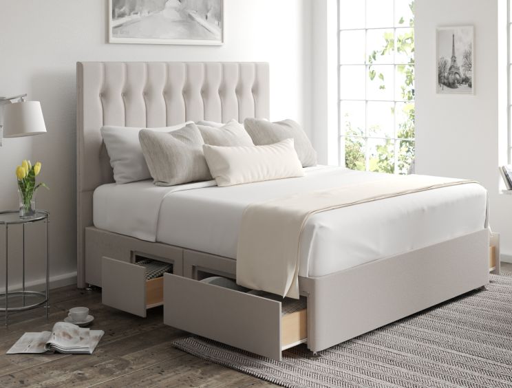 Rylee Classic 4Drw Continental King Size Arran Natural Headboard & Base