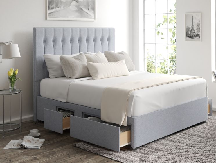 Rylee Classic 4Drw Continental King Size Gouache Eau De Nil Headboard & Base