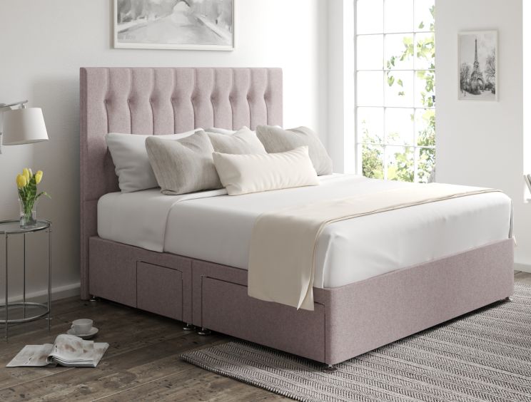 Rylee Classic 4Drw Continental Double Gouache Raspberry Headboard & Base