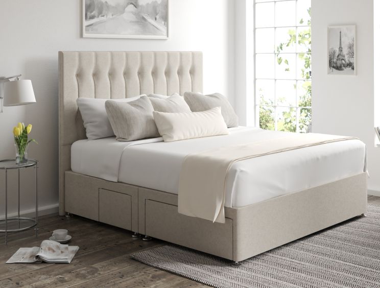 Rylee Classic 4Drw Continental Double Trebla Flax Headboard & Base