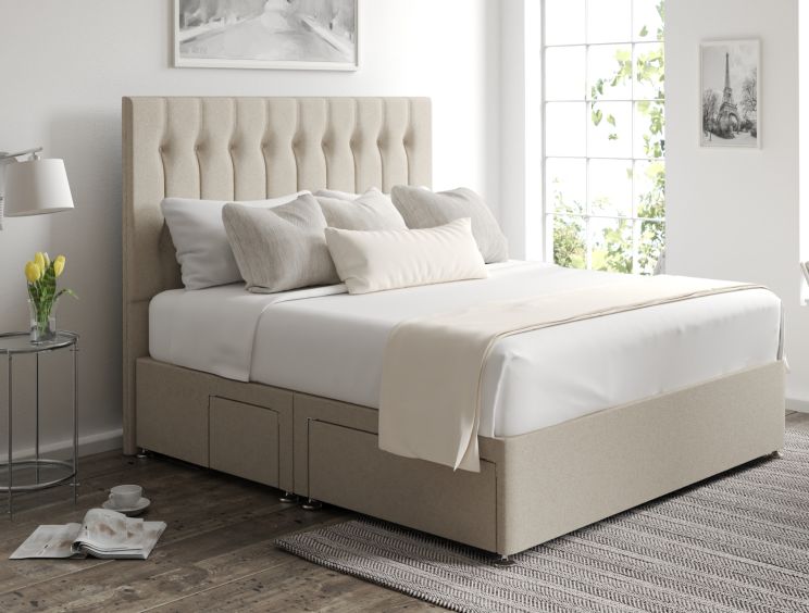 Rylee Classic 4Drw Continental Double Trebla Stone Headboard & Base