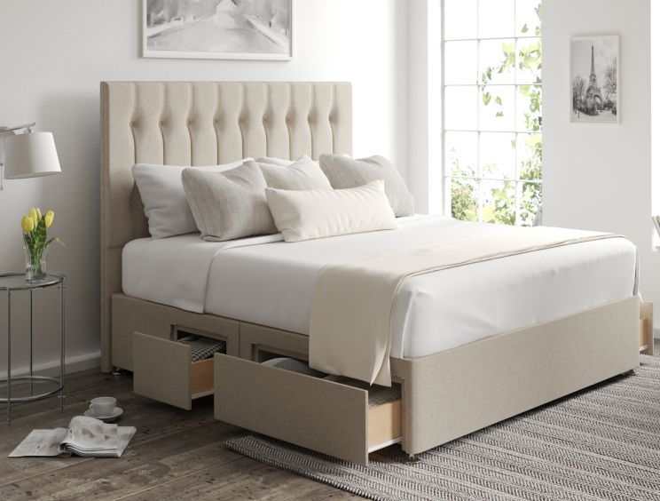 Rylee Classic 4Drw Continental Double Trebla Stone Headboard & Base