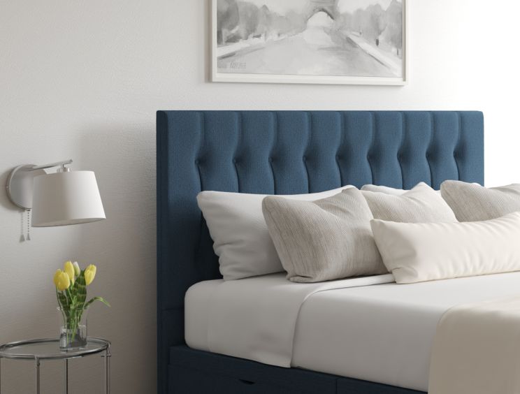 Rylee Ottoman Single Arran Cyan Headboard & Base