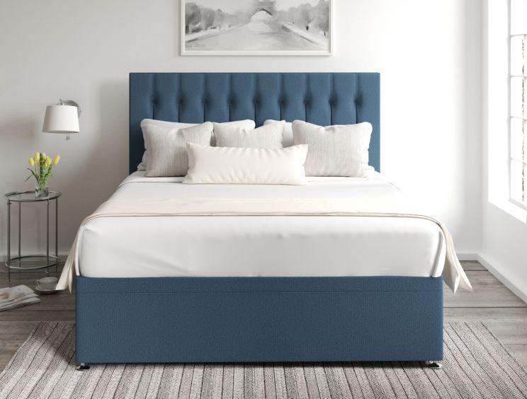 Rylee Ottoman Single Arran Cyan Headboard & Base