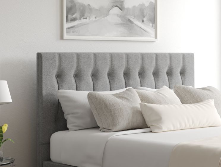 Rylee Ottoman Super King Size Arran Pebble Headboard & Base