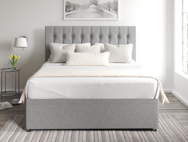 Rylee Ottoman King Size Arran Pebble Headboard & Base