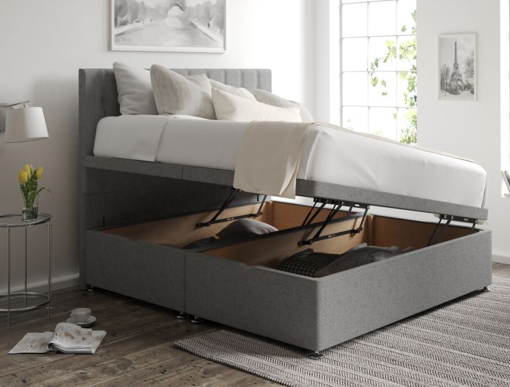 Rylee Ottoman Double Arran Pebble Headboard & Base