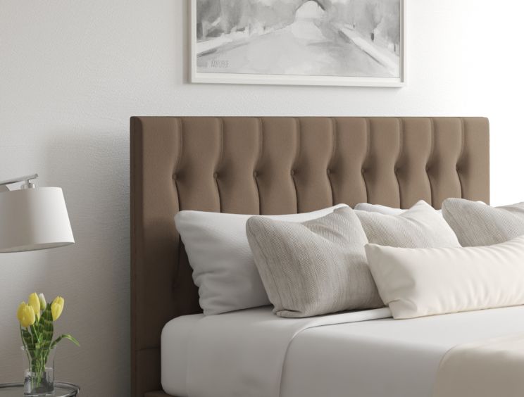 Rylee Classic 4 Drw Continental Gatsby Taupe Headboard and Base Only
