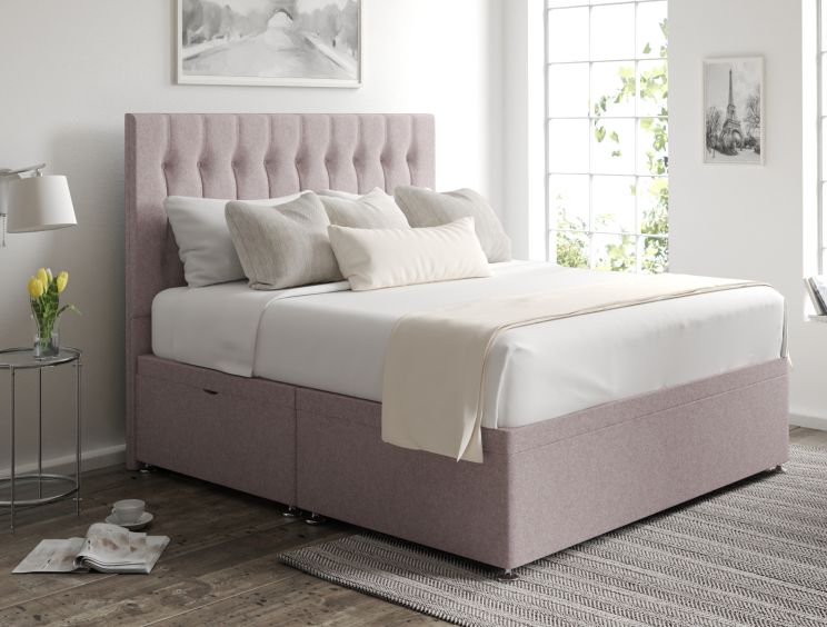 Rylee Ottoman Single Gouache Raspberry Headboard & Base