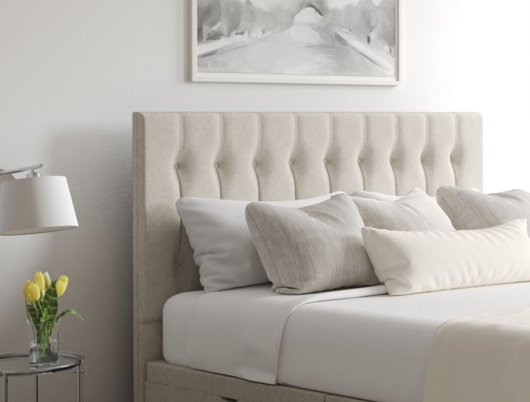 Rylee Ottoman Single Trebla Flax Headboard & Base