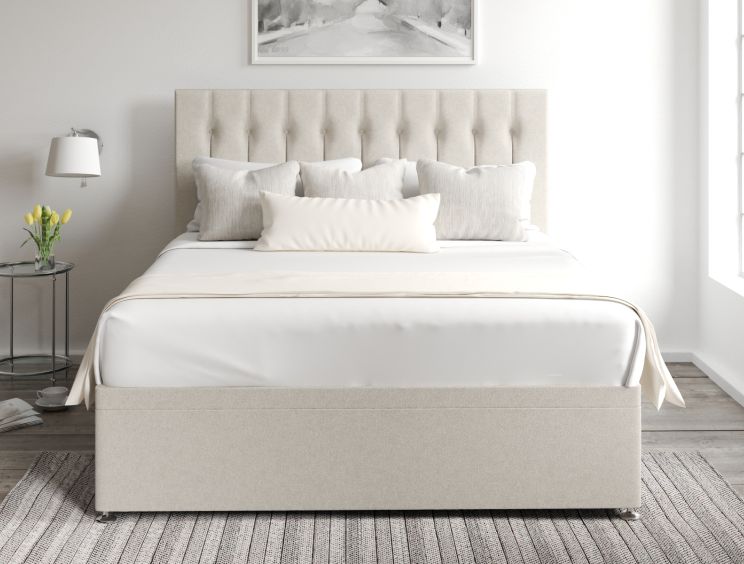 Rylee Ottoman Single Trebla Flax Headboard & Base