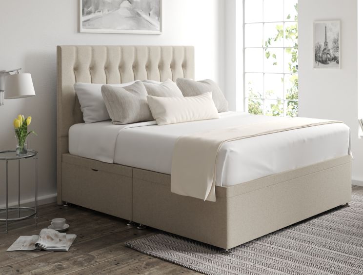 Rylee Ottoman Single Trebla Stone Headboard & Base