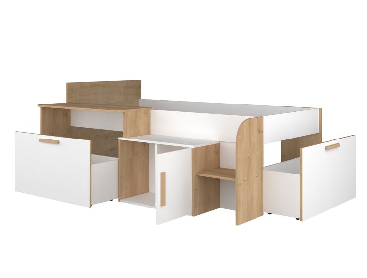 Sacha White Mid Sleeper Bed Frame