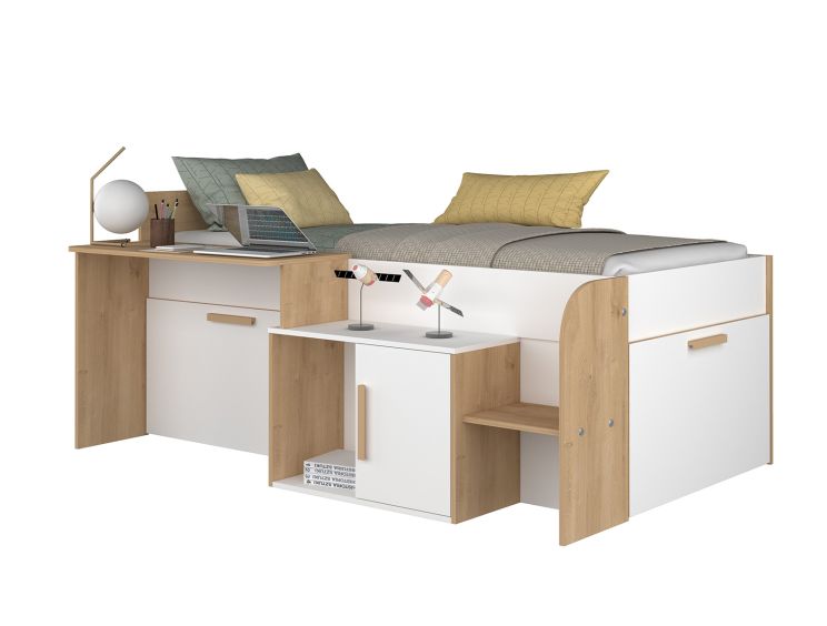 Sacha White Mid Sleeper Bed Frame