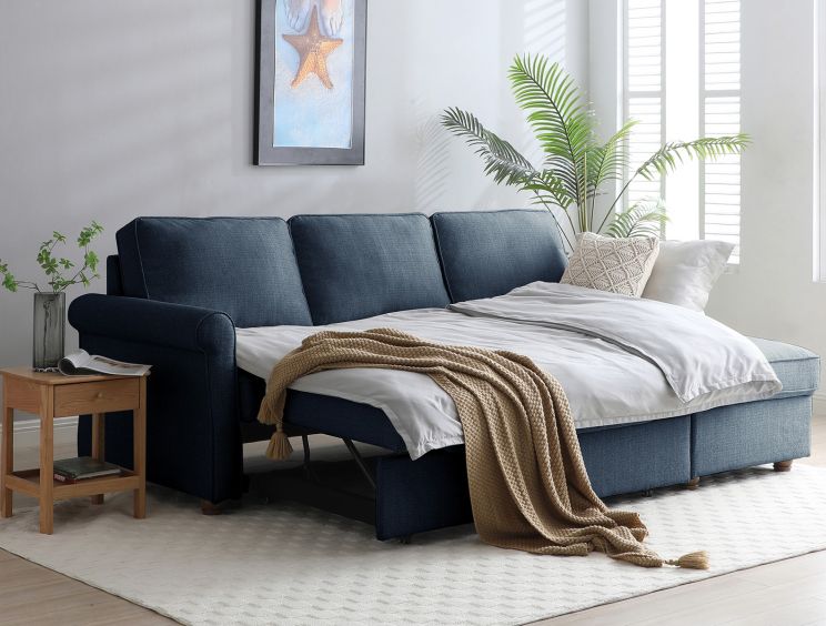 Salus Navy Ottoman Sofa Bed