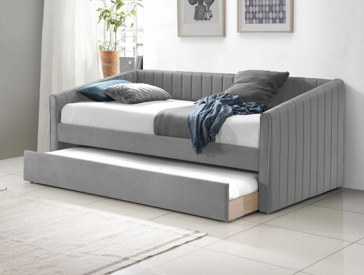 Sanderson Grey Upholstered Day Bed Including Underbed