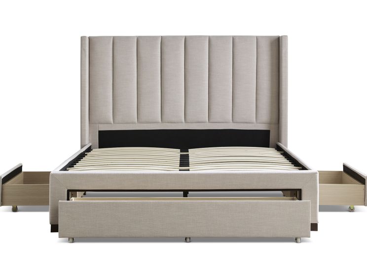 Queen bed top frame natural wood