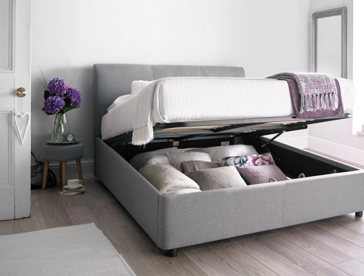 Serenity Upholstered Ottoman Storage Bed - Cool Grey