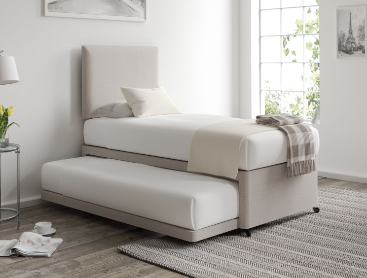 Cheltenham Shetland Pebble Upholstered Guest Bed With Mattresses