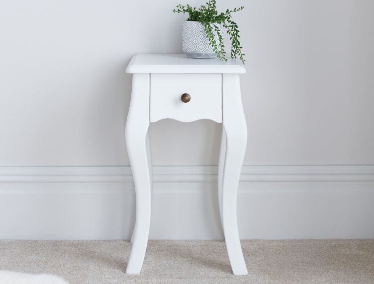 Sienna White Rattan Bedside Only