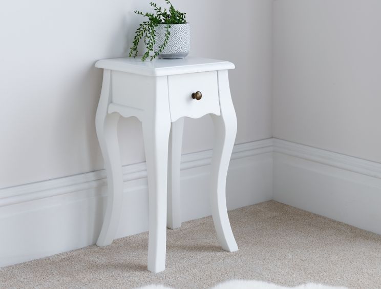 Sienna White Rattan Bedside Only