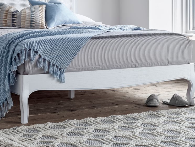 Sienna White Rattan Bed Frame - King Bed Frame Only