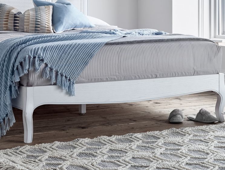 Sienna White Rattan Bed Frame - Super King Bed Frame Only