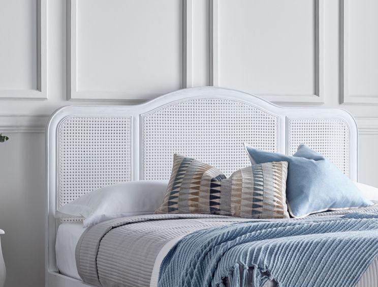 Sienna White Rattan Bed Frame - King Bed Frame Only