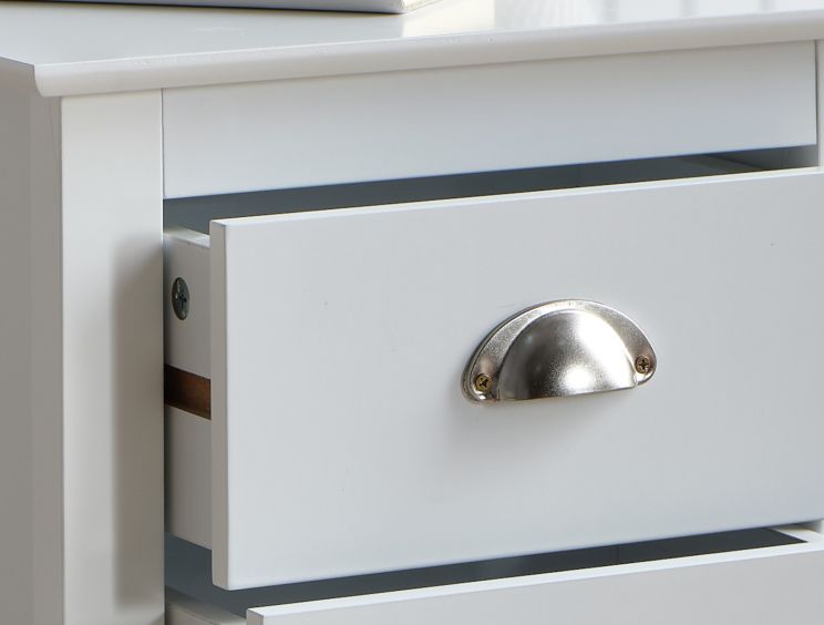 Classic White 3 Drawer Bedside