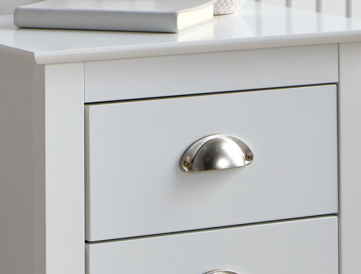 Classic White 3 Drawer Bedside