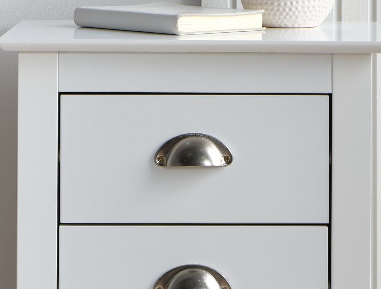 Classic White 3 Drawer Bedside