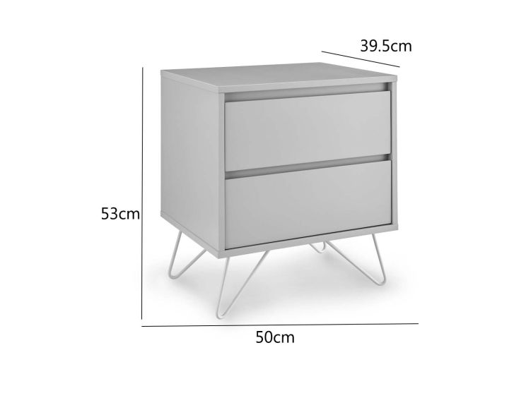 Sofia 2 Drawer Bedside Harbour Mist With White Feet