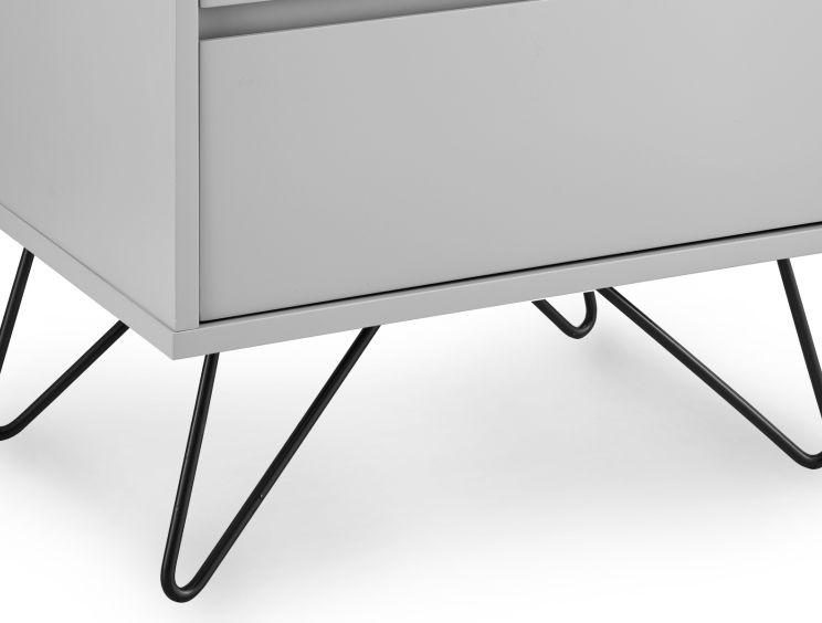 Sofia 2 Drawer Bedside Harbour Mist With Black Feet